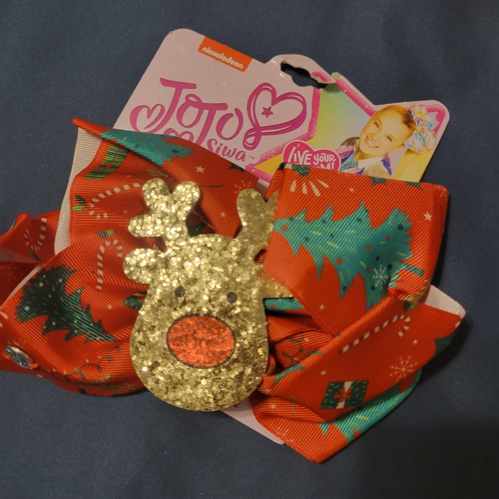 New JoJo Siwa Christmas sequins and tie dye hair bows, Set of 3
